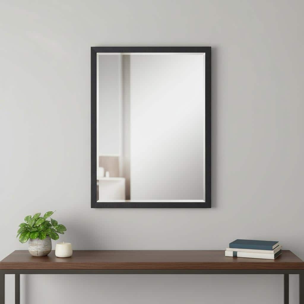 HomeRoots 39" Black Framed Accent Mirror - 27.00 in. x 39.00 in. x 2.00 in.