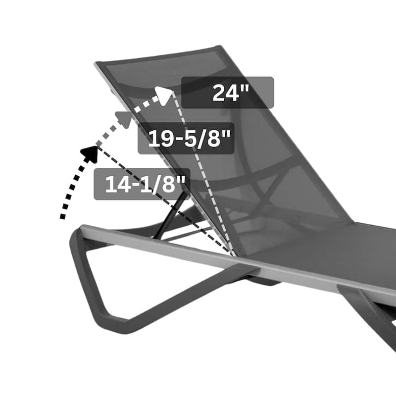 Furnish Theory Seabreeze Deck Patio Sunlounger Sun Lounger Lounge Chair Sling Chaise Lounger (Various Frame & Mesh Colors)