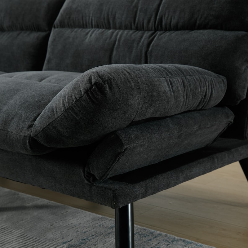 70.08" Teddy Fabric 2-Seater Loveseat Sofa with Thick Cushions, Metal Legs, and 600LB Weight Capacity