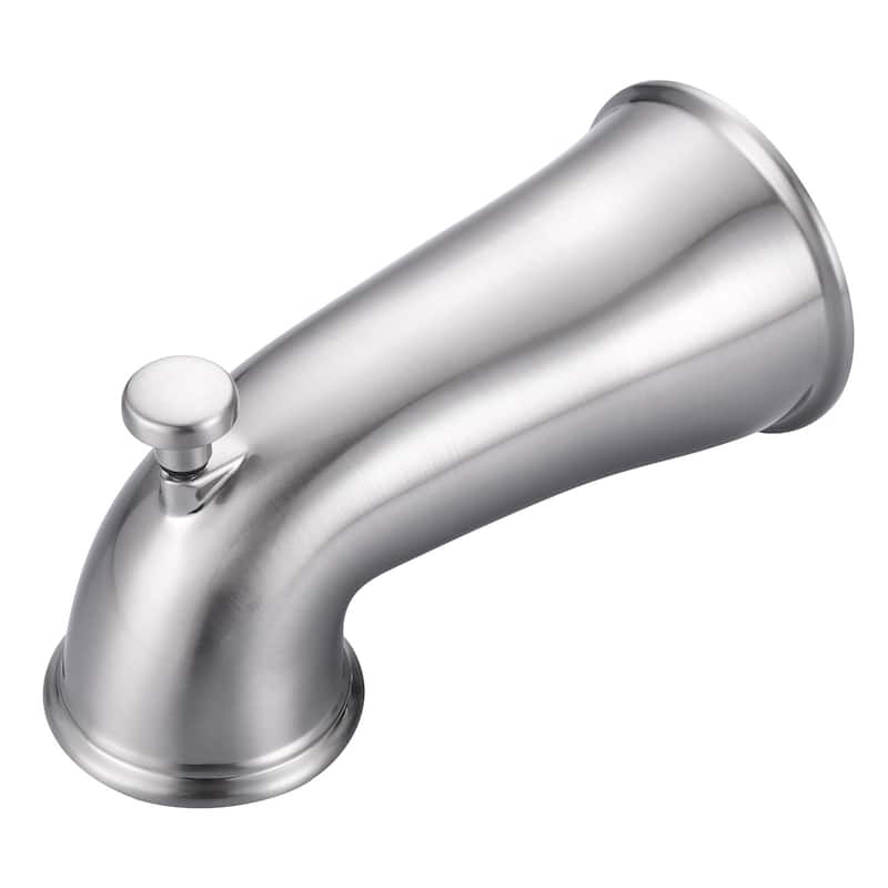 WOWOW Modern Style Bathtub Spout with Integrated Diverter - Brushed Nickel