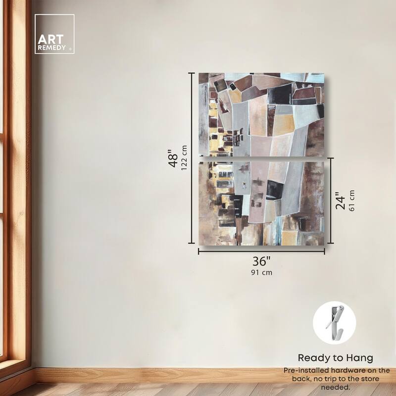 Wall Fragments Canvas Set of 2 by Art Remedy, Gallery Wrapped