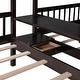preview thumbnail 12 of 10, Minimalist Design Full-Over-Twin-Twin Bunk Bed with 3 drawers,Shelves, Wardrobe and Mirror,Store Books,Display Decorations