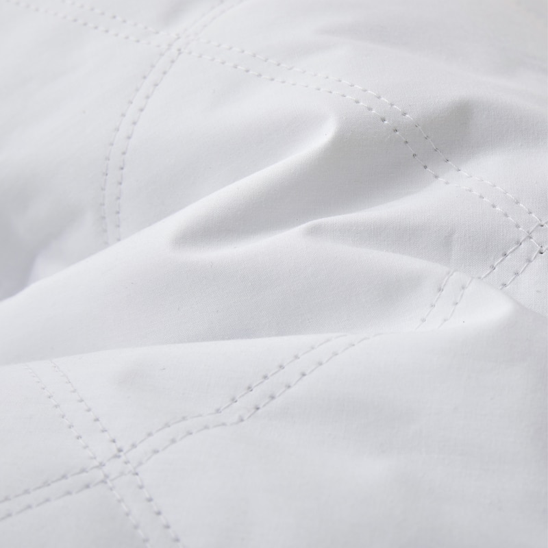 Quilted Cotton Goose Feather Down Pillow, Medium Support Pack of 2 - White