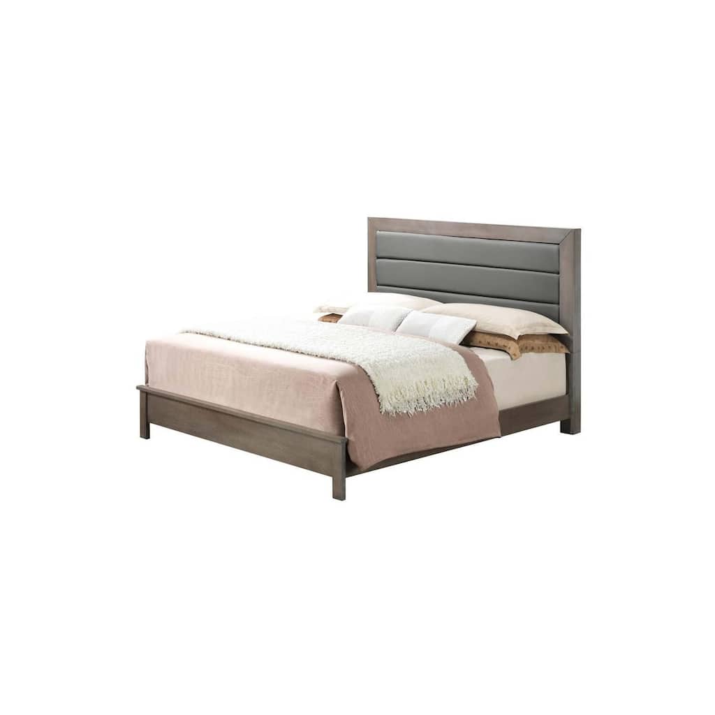 Gray Full Bed with Transitional Style, Sleek Finish and Spacious Frame for Comfortable and Modern Bedroom Spaces