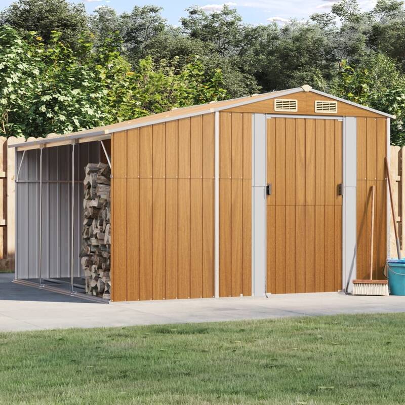 vidaXL Garden Shed Metal Outdoor Storage Tool Shed House Galvanized Steel