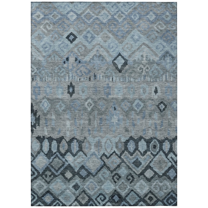 Machine Washable Indoor/ Outdoor Boho Moroccan Chantille Rug