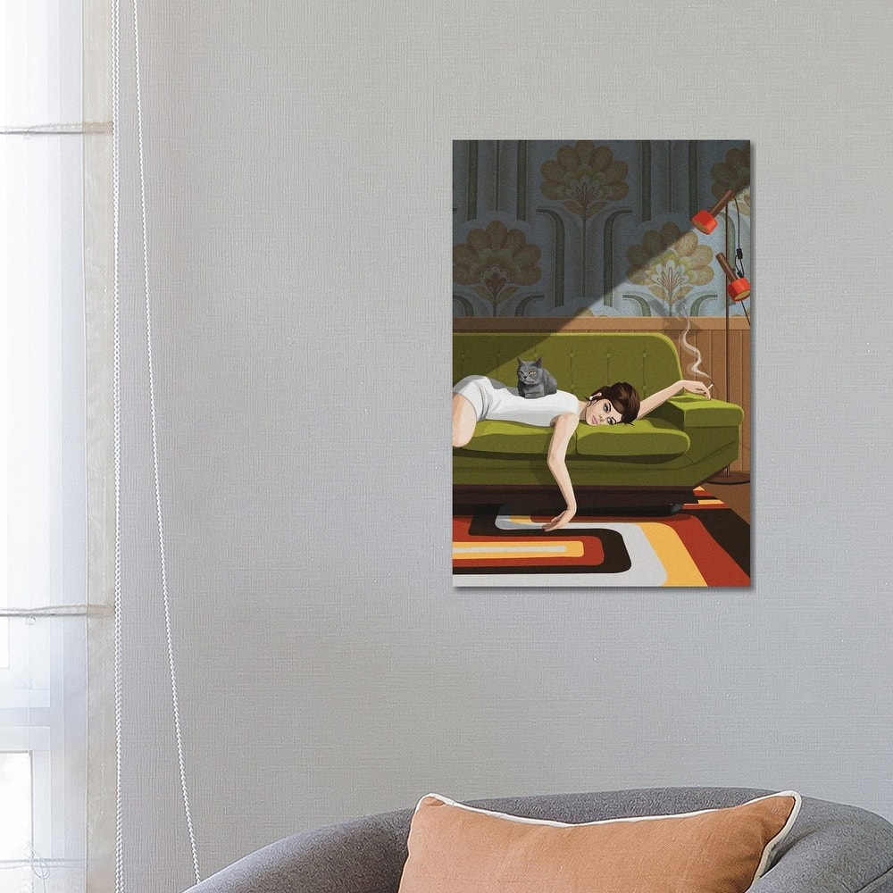 iCanvas "Waiting Game" by Artcatillustrated Canvas Print