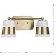 preview thumbnail 11 of 9, Haven Collection Two-Light Vintage Brass Opal Glass Luxe Industrial Bath Light - 16 in x 6.75 in x 7 in