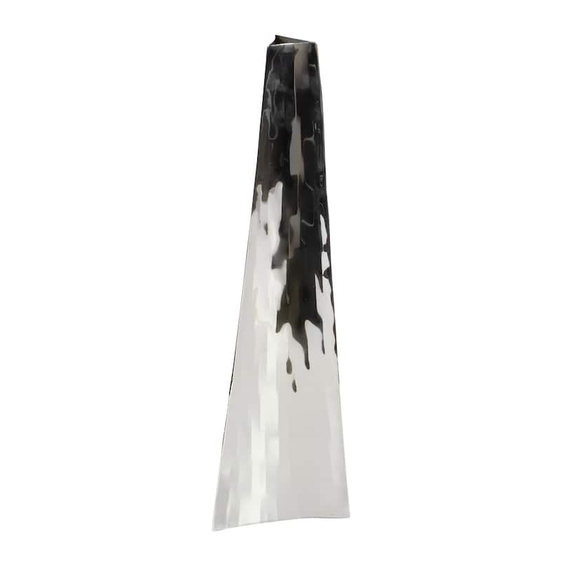 Stainless Steel Metal Hammered Decorative Vase - Silver - Roche River Decor
