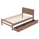preview thumbnail 15 of 26, Twin Size Platform Bed Frame, Pinewood Bedframe with 2 Drawers