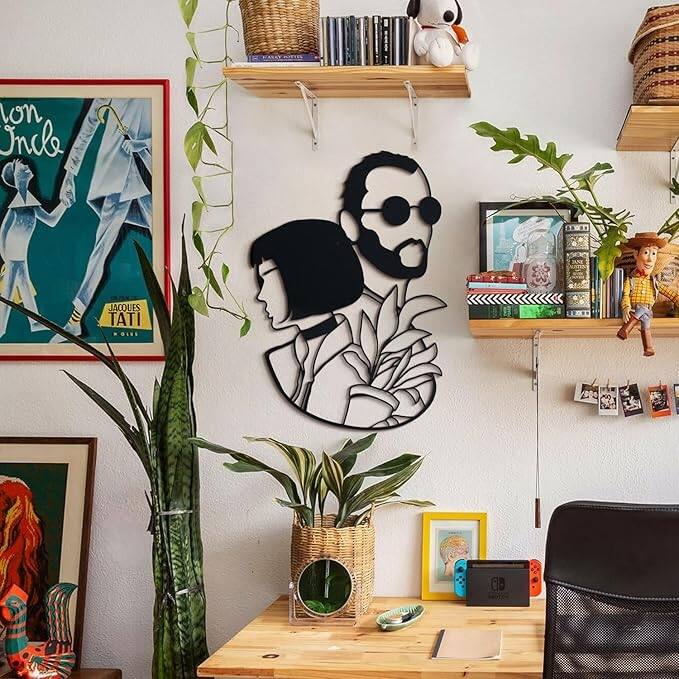 Metal Wall Art, Leon & Mathilda, Home Office and Living Room Decoration