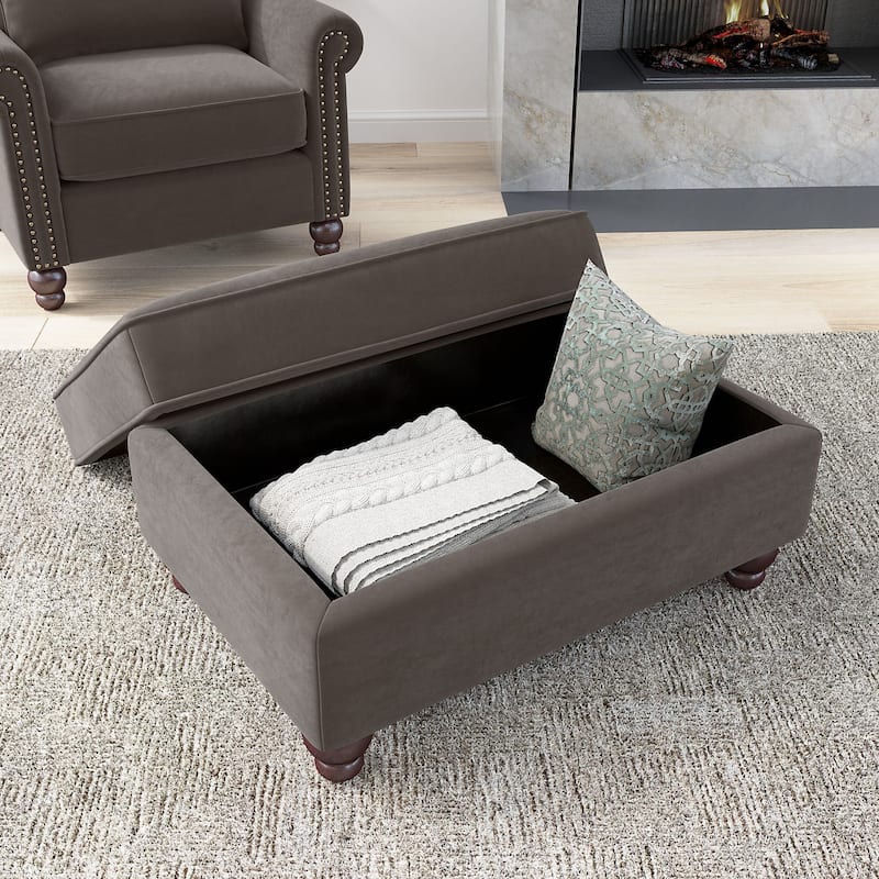 Bush Furniture Coventry Large Upholstered Storage Ottoman