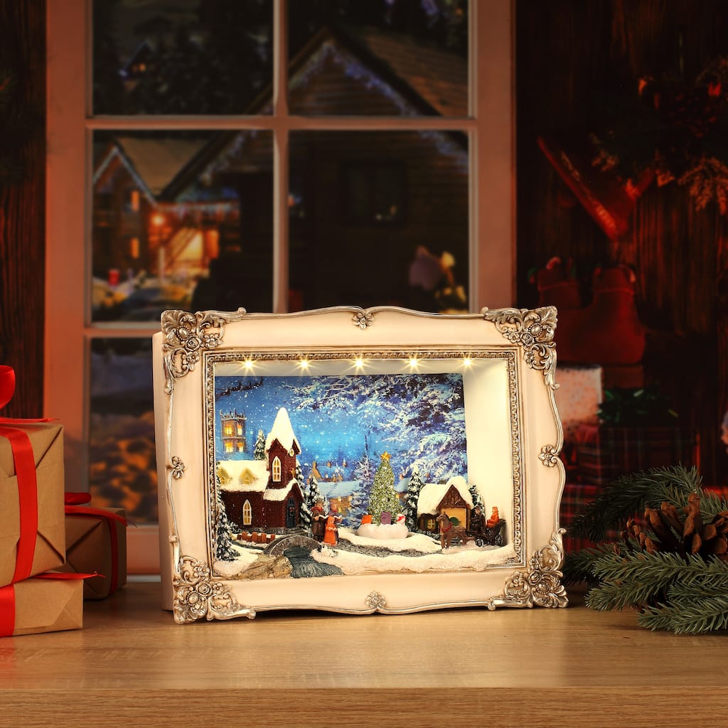 11" Animated Shadow Box - Church
