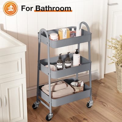 Metal Utility Storage Organizer Small Rolling Cart