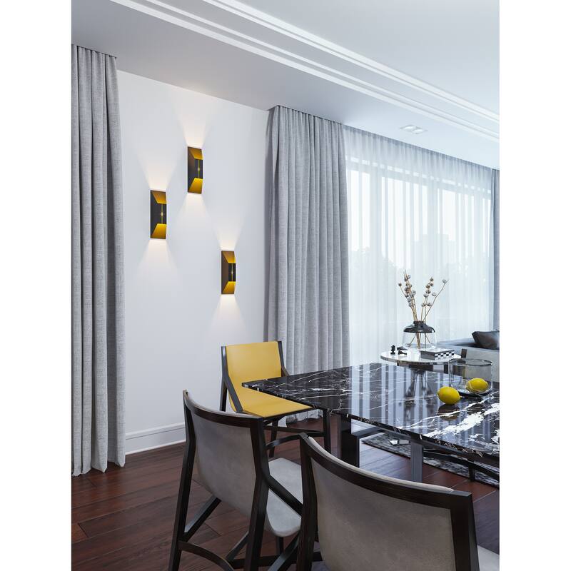 Strick & Bolton Acconci Black/ Gold LED Wall Sconce