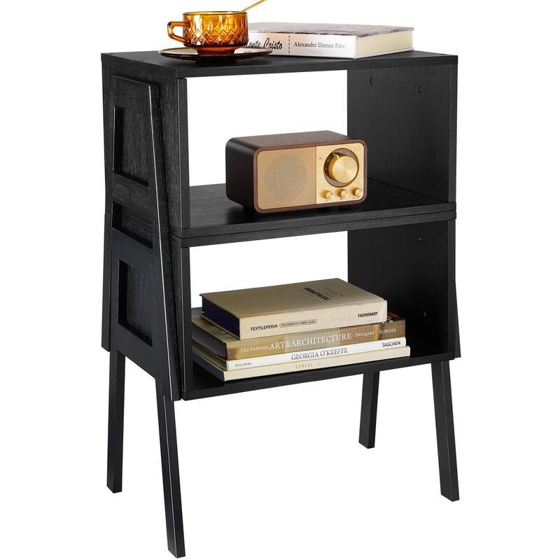 Bamboo Stackable End Tables, Set of 2 - 11.6"D x 16.5"W x 16.9"H