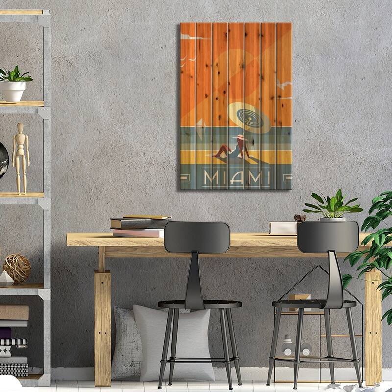 Miami Print On Wood by Fly Graphics - Multi-Color