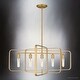 preview thumbnail 3 of 3, Luxury Mid Century Modern Chandelier, 16.00H x 34.00W, with Modern Style, Brushed Weathered Brass, UQL4720 by Urban Ambiance