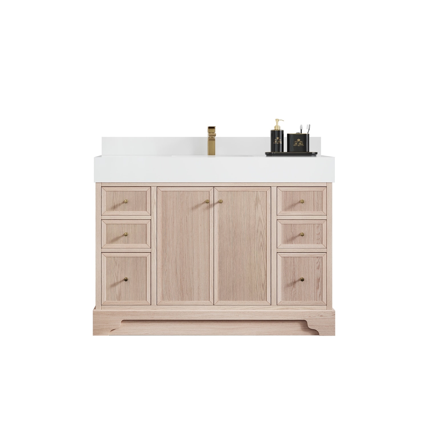 Willow Collections 48 in. W x 22 in. D Manhattan Oak Wood Single Sink Bathroom Vanity with Countertop