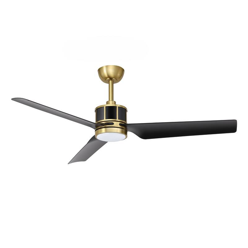 52" Reversible 3-Blade Smart LED Ceiling Fan with Remote Control and Light Kit