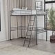 preview thumbnail 1 of 1, Furniture of America Landers Modern Twin Metal Loft Bed with Attached Angled Ladder Black