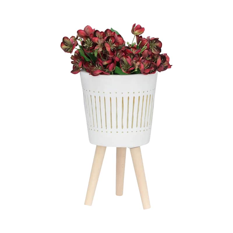 Sagebrook Home Elegant Magnesia and Beech Wood Planters - Perfect Home & Garden Accent