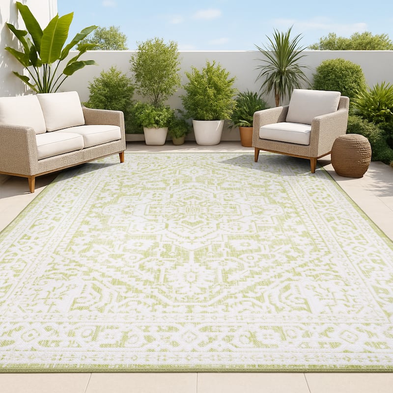 JONATHAN Y Rozetta Medallion Textured Weave Indoor/Outdoor Area Rug