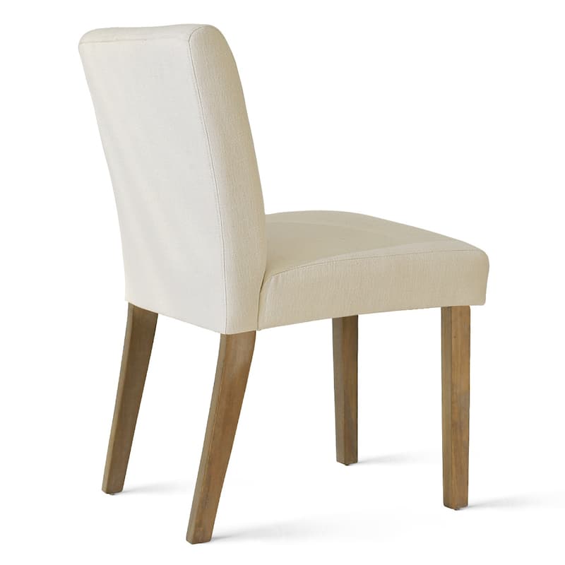 Parsons Dining Chairs with Linen Upholstery and Solid Wood Legs