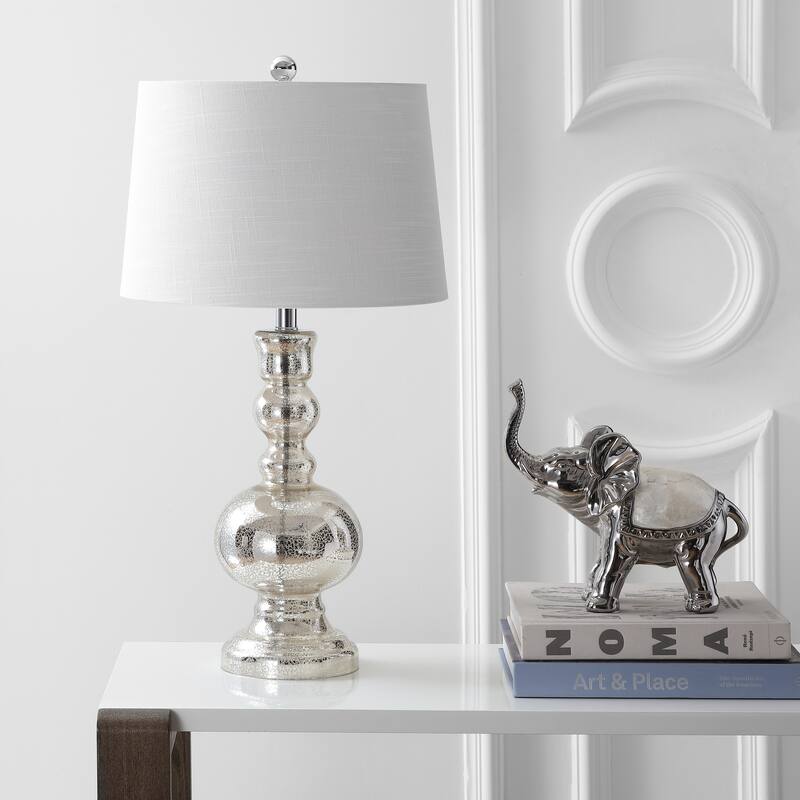 Stewart 28.5" Glass LED Table Lamp, Aqua (Set of 2) by JONATHAN Y