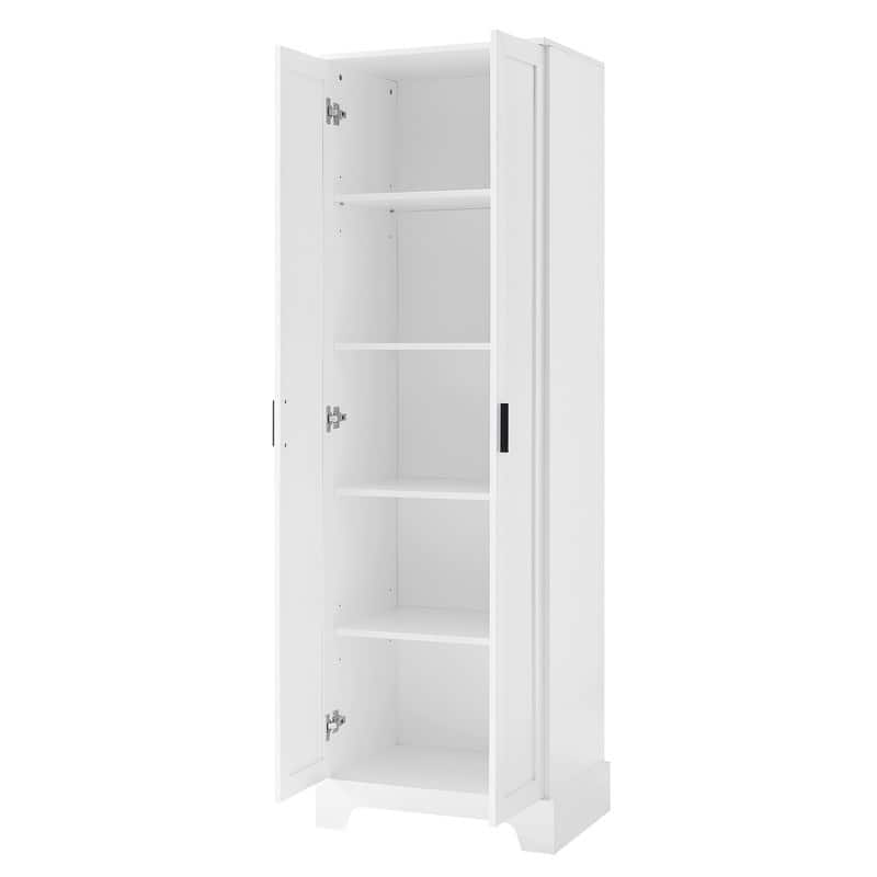 Storage Cabinet with Two Doors for Bathroom, Office, Adjustable Shelf, MDF Board