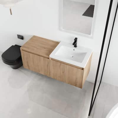 Malwee 24"/48" Floating Bathroom Vanity,Wall Mounted Bathroom Vanity with Sink,Soft Close Door and Adjustable Shelf
