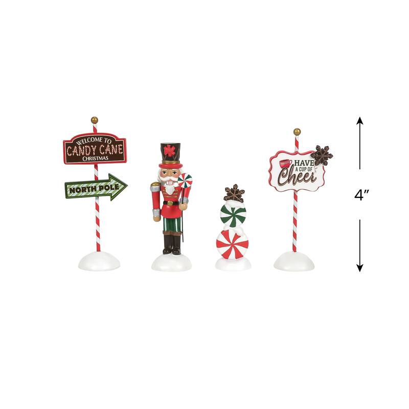 Department 56 Village Cross Product Peppermint Panache - Set of 4 - 6013618