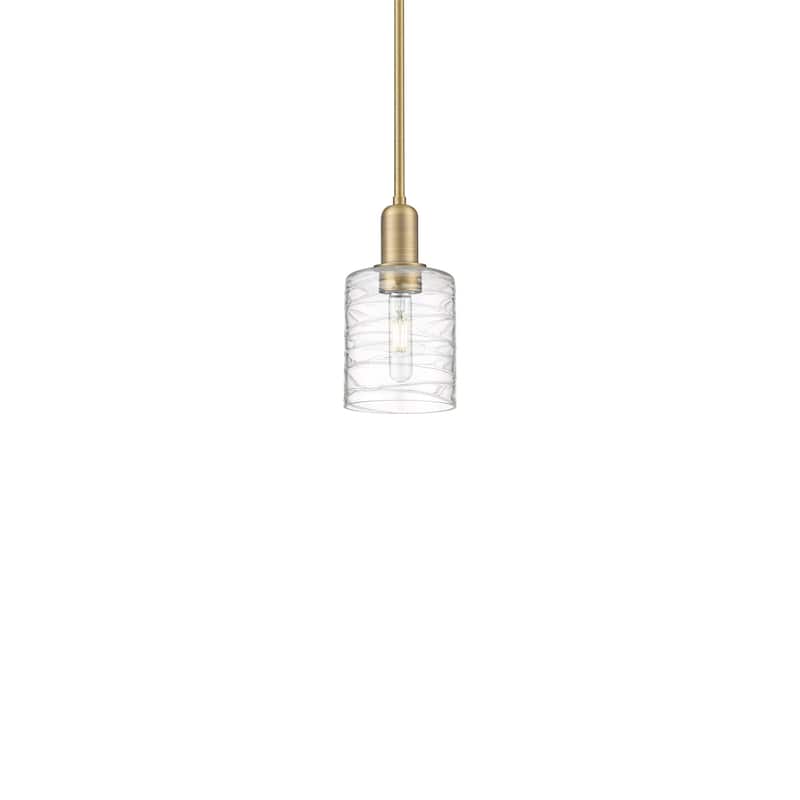 Innovations Lighting 716-1S-10-5 Cobbleskill Pendant Cobbleskill 5" - Brushed Brass / Deco Swirl