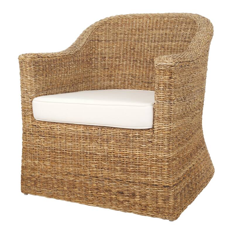 NPD Furniture Earwyn Woven Abaca Upholstered Barrel Chair - Natural