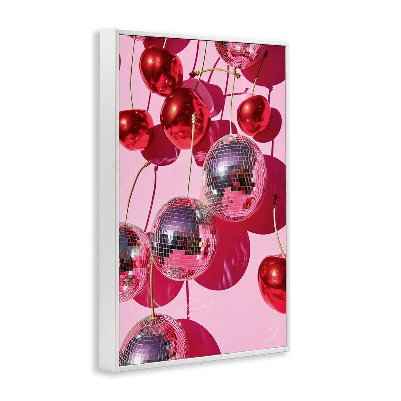 Stupell Cherry Disco Fruits Framed Giclee Art Design By LSR Design Studio
