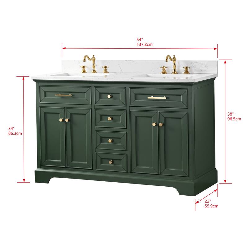 Sudio Design Thompson 54" Double Bathroom Vanity