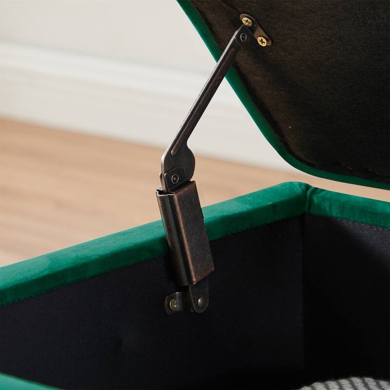 Modern Velvet Ottoman Bench, Storage Ottoman for Home