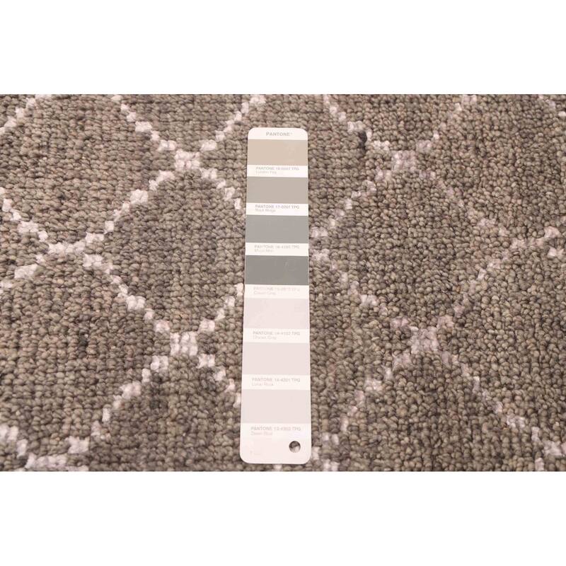 ECARPETGALLERY Hand-knotted Tangier Grey Viscose, Wool Rug - 5'3 x 7'6