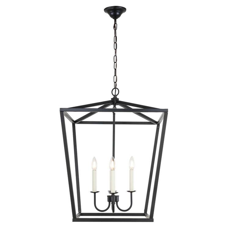 Femi 20-inch Open Lantern-like 4-light Pendant - Black