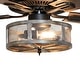 preview thumbnail 12 of 14, 52" Farmhouse Style WiFi Smart Enabled Ceiling Fan, Bulbs Included - 52" x 52" x 14"/19"