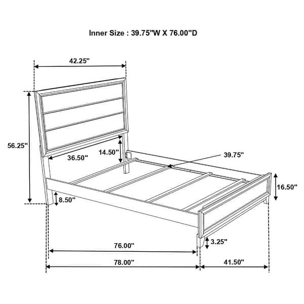 dimension image slide 4 of 47, Watson Transitional Panel Grey Oak Bedroom Set