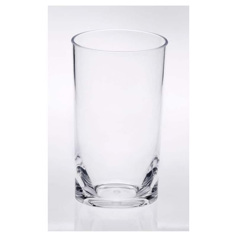 Oval Halo Tritan Glasses Drinking Set of 4 Hi Ball (15oz), Plastic Drinking Glasses, BPA Free Cocktail Glasses - Clear