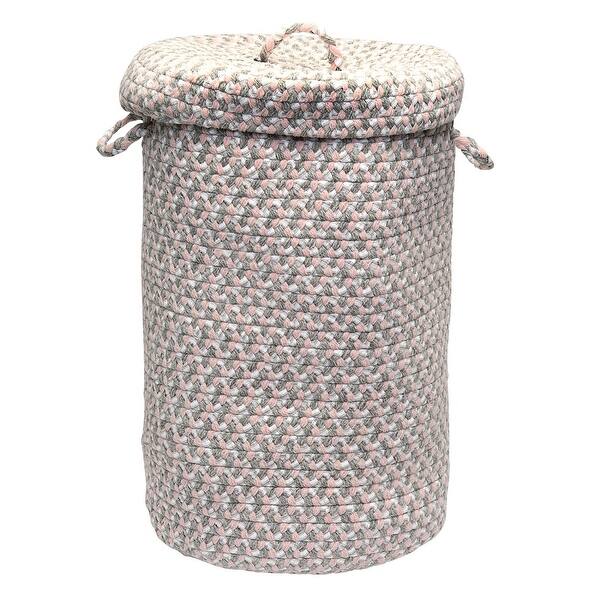 Shop 20 Pink And Gray Handmade Braided Hamper With Lid