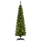 preview thumbnail 2 of 7, HOMCOM 6' Slim Christmas Tree with Lights, Prelit Christmas Tree with Stand