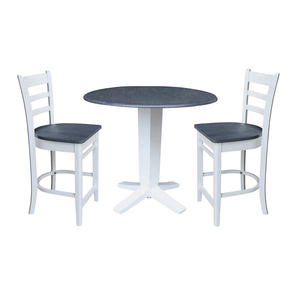 42" Round Drop Leaf Table with Stools
