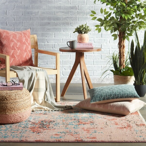 Pink and sales teal rug