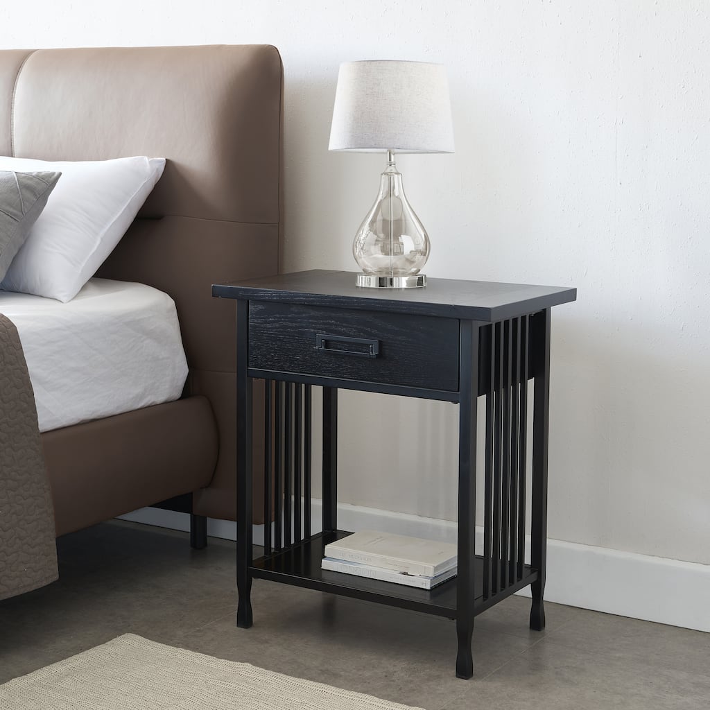 Carbon Loft Peter Oak Side Table with Drawer
