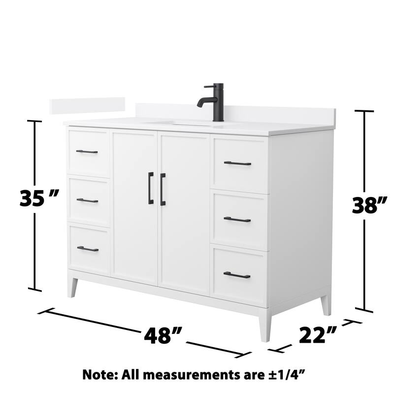 Elan 48-inch Single Vanity, Single Hole Quartz Top