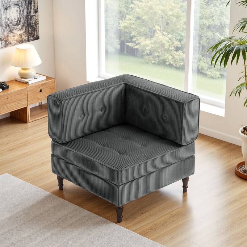 Modern Corduroy Corner Armchair Armless Chair sofa