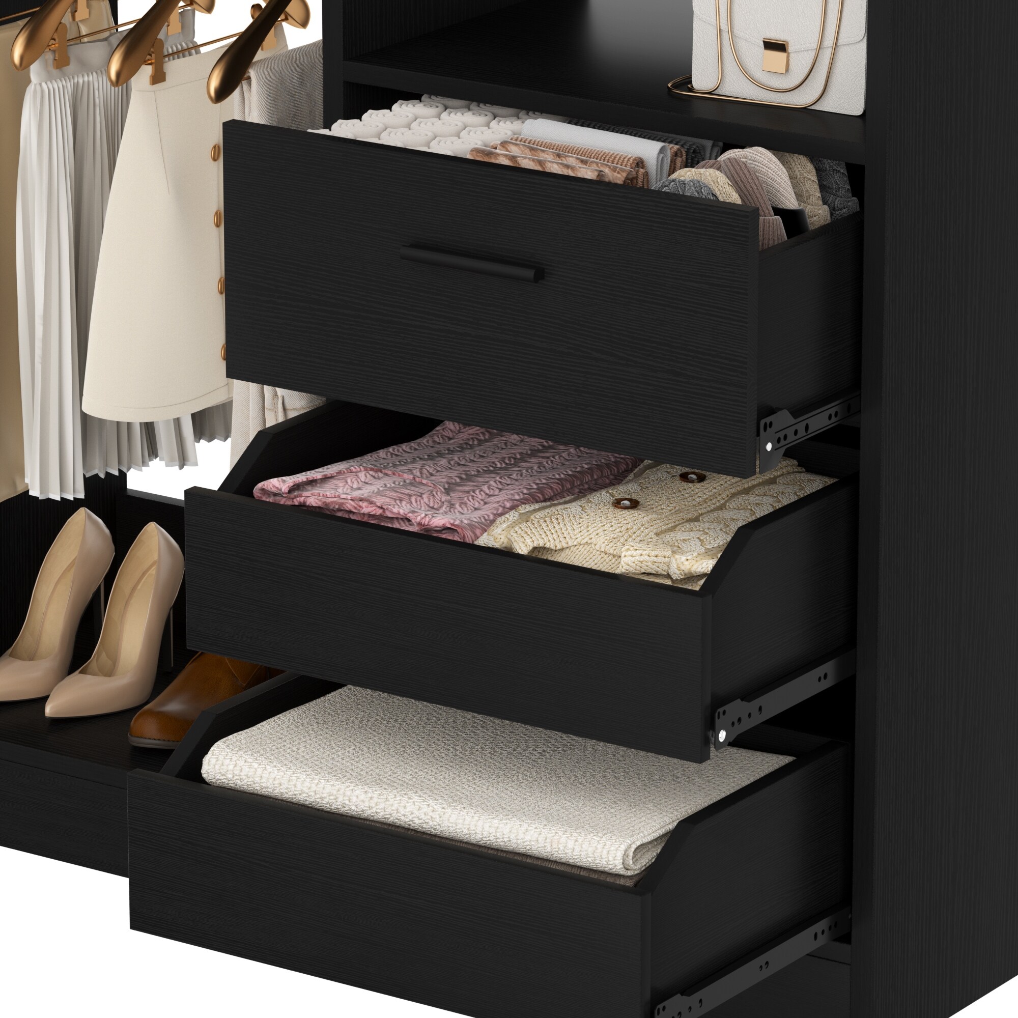 Qvella 36'' W Freestanding Walk-in Closet Organizer System with 2